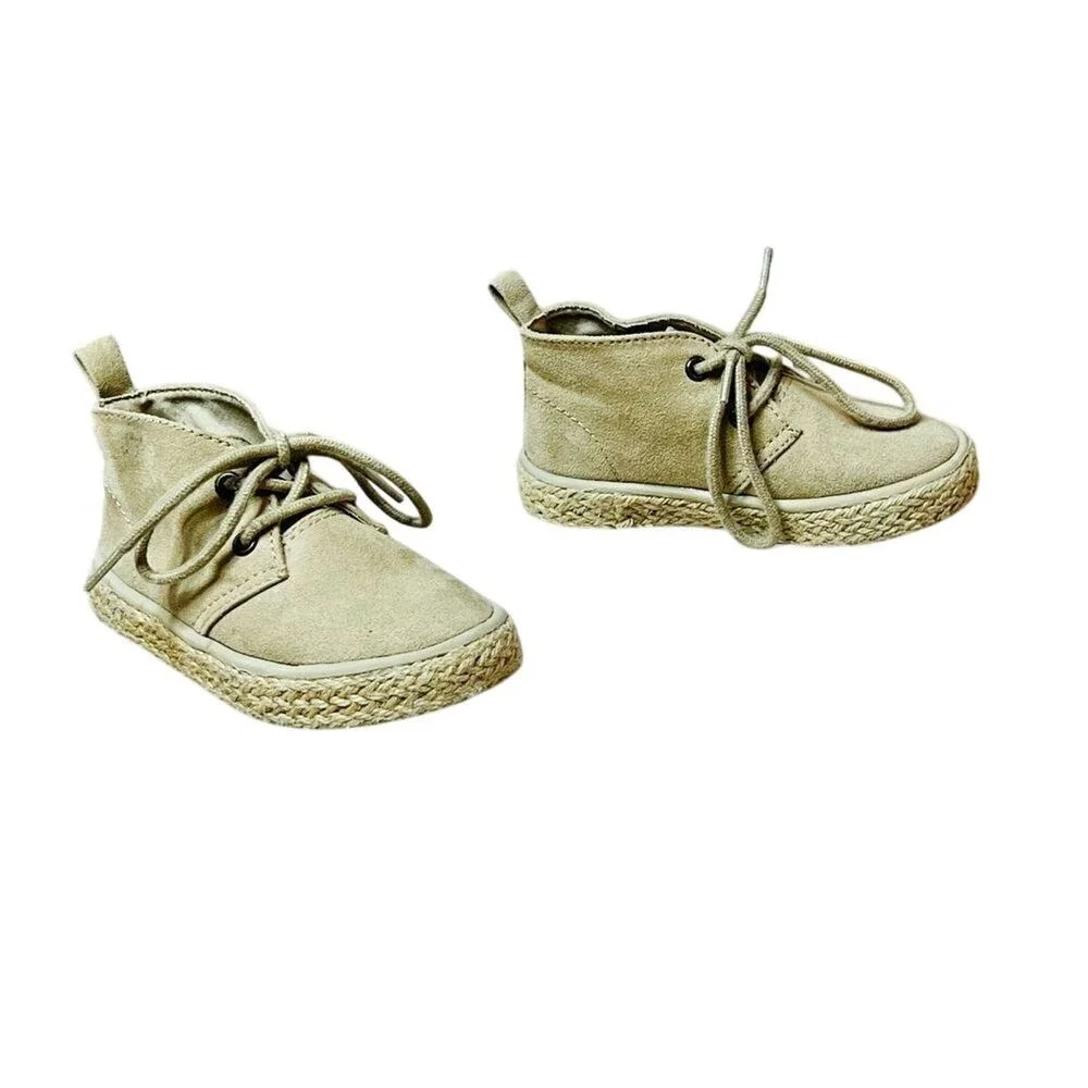 Old Navy Toddler Faux Suede Desert Espadrille High Top Beige Boots 6 Casual Boys